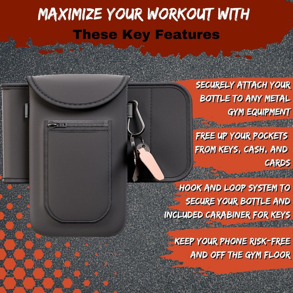 A Magnetic Fitness Bag with an Accessory Pocket And a Phone Holder, Featuring Four Magnets, Suitable for General Pouches for Phones, Keys, Headphones, And Other Items. an Essential Accessory for Sports And Outdoor Activities,