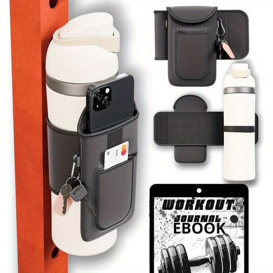 A Magnetic Fitness Bag with an Accessory Pocket And a Phone Holder, Featuring Four Magnets, Suitable for General Pouches for Phones, Keys, Headphones, And Other Items. an Essential Accessory for Sports And Outdoor Activities,