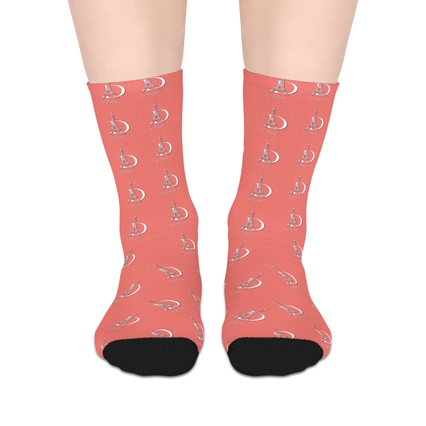 Playful Mid-length Socks with Fun Eiffel Tower Design