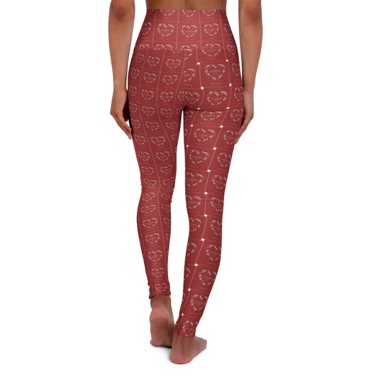 Heart Pattern High Waisted Yoga Leggings for Active Lifestyle