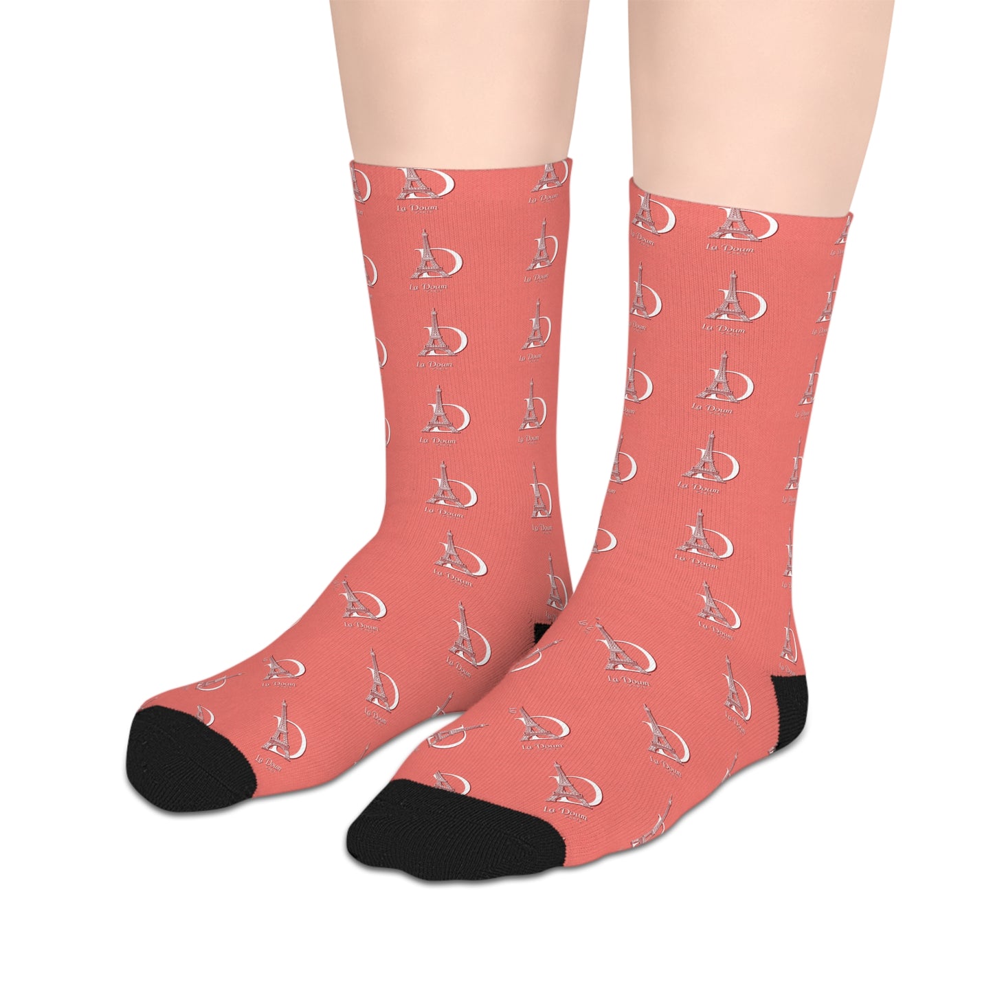 Playful Mid-length Socks with Fun Eiffel Tower Design