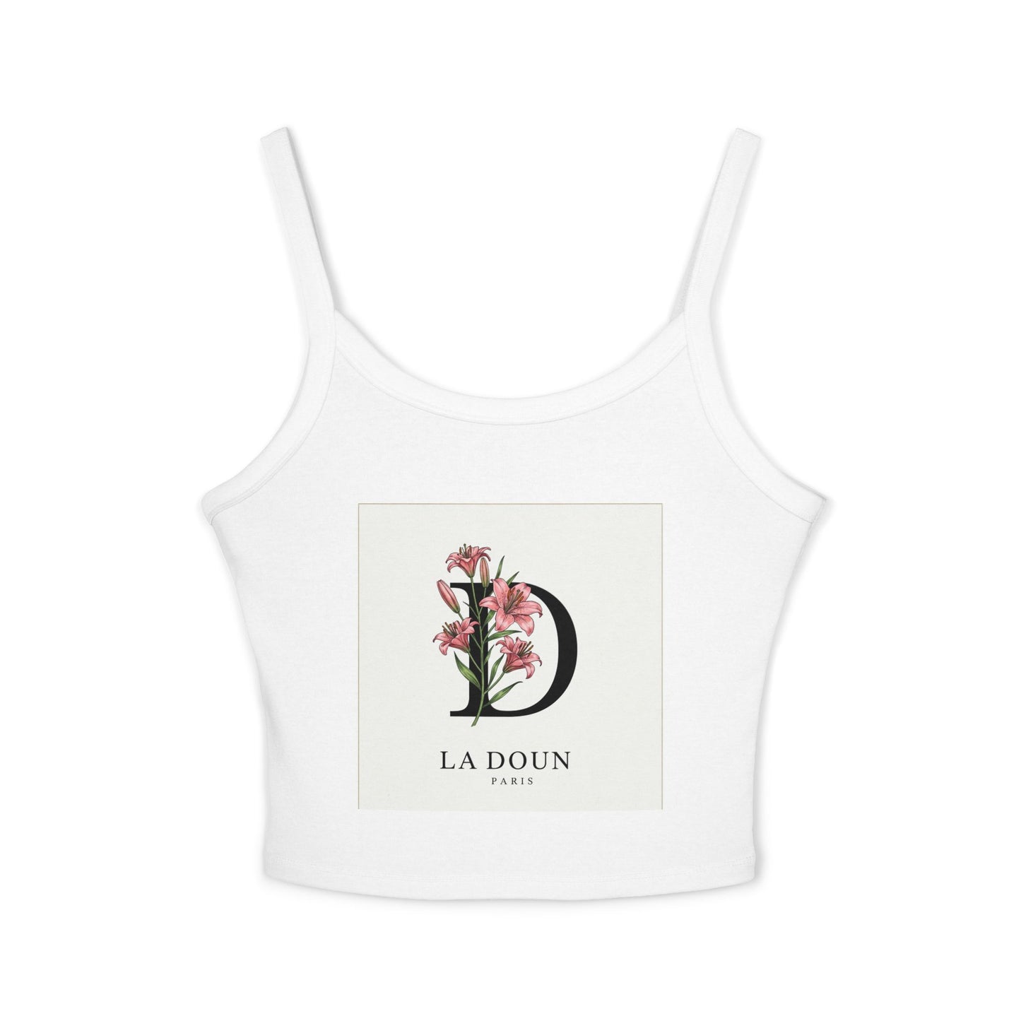 Floral Initials Women's Spaghetti Strap Tank Top - Stylish Summer Wear