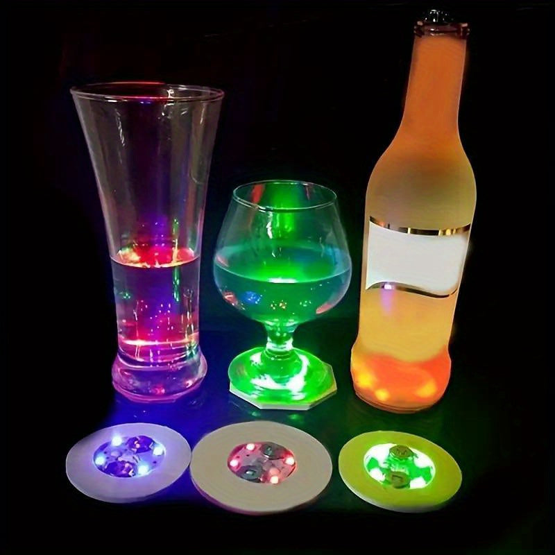 6pcs/12pcs, LED Luminous Bottle Stickers and Coasters for Parties and Celebrations - Creative and Eye-Catching Decorations,Suitable for,Bedroom,Wedding,Birthday Party,Game Room,Anniversary,Valentine'S Day,Christmas Home Decor