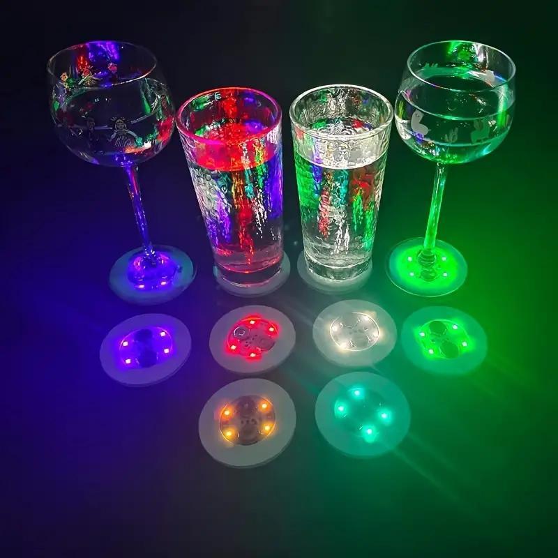 6pcs/12pcs, LED Luminous Bottle Stickers and Coasters for Parties and Celebrations - Creative and Eye-Catching Decorations,Suitable for,Bedroom,Wedding,Birthday Party,Game Room,Anniversary,Valentine'S Day,Christmas Home Decor