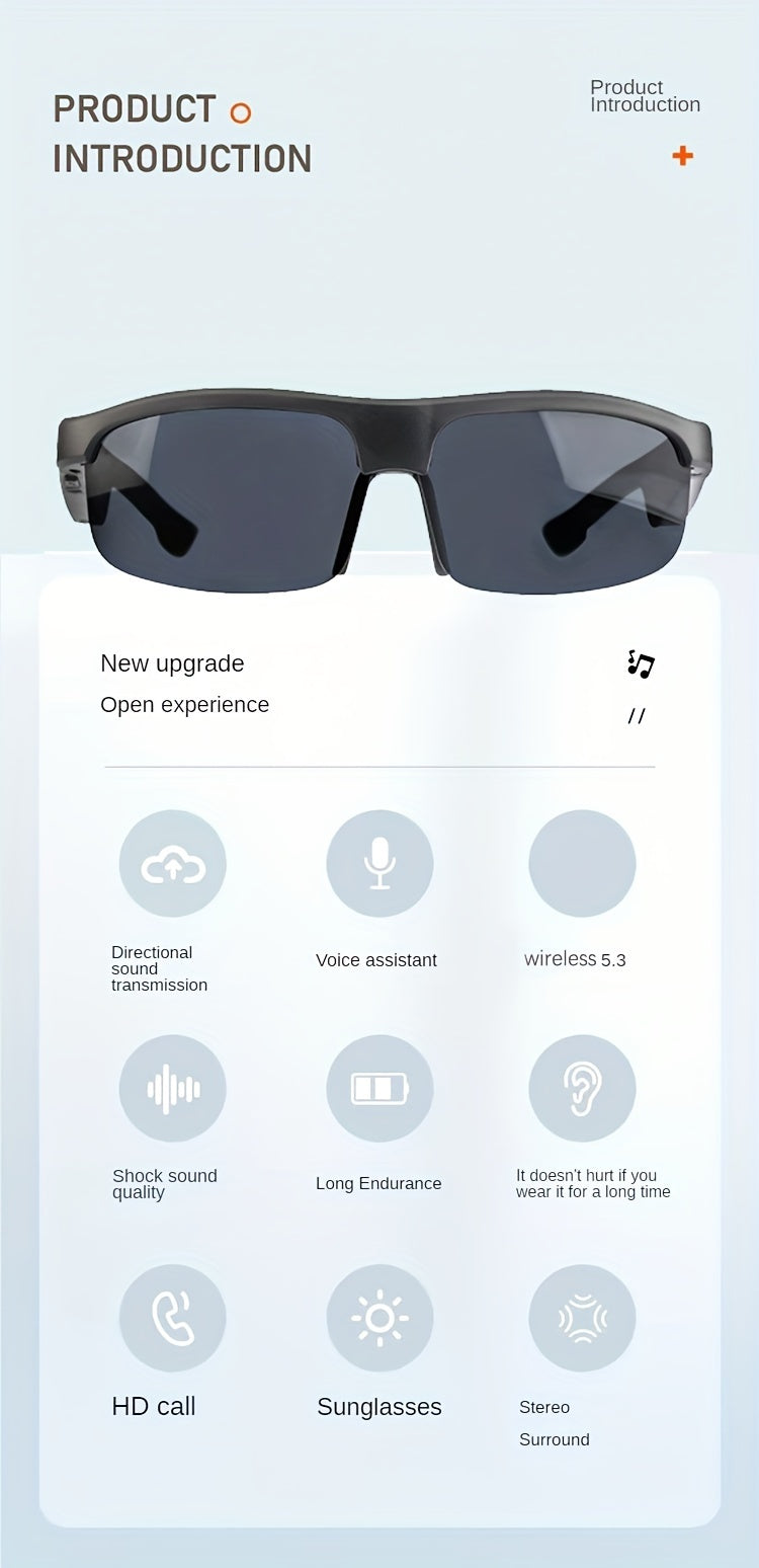 The Latest Wireless Smart Glasses, Ultra-explosive, TWS Sports Headphones, Glasses, Anti-UV, Outdoor Men And Women, High-looking, Upgraded Version, Music Playback And Calls