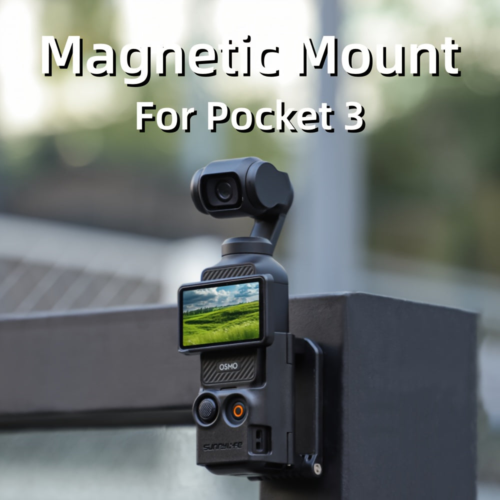 Sunnylife Magnetic Mount for DJI Osmo Pocket 3, Adjustable Angle, Multifunctional, Rectangular Shape, Plastic Material, V-Log Accessory (Camera Not Included)