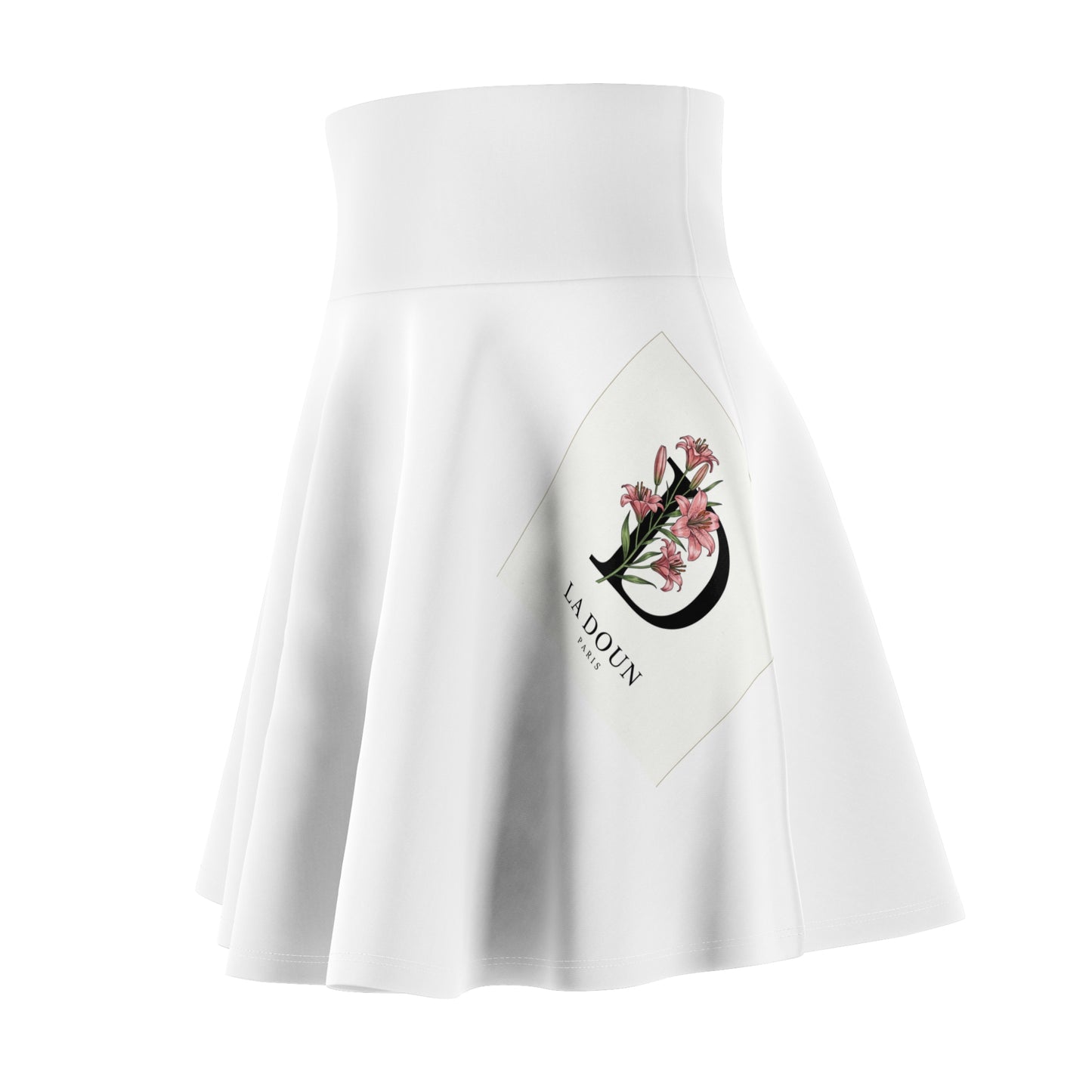 Floral Letter Monogram Women&#039;s Skater Skirt – Elegant & Playful