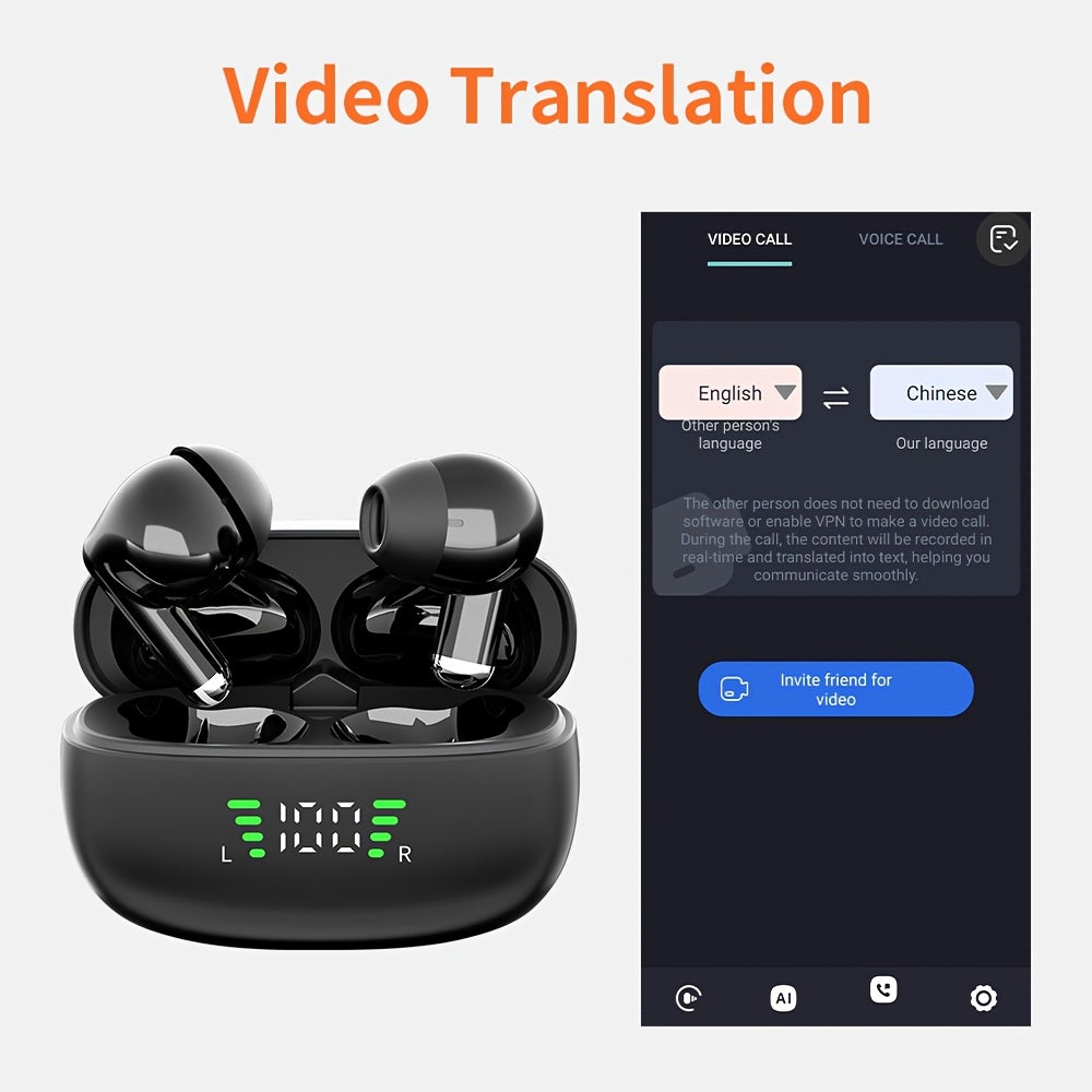 LIFEBEE Translation Earbuds, a Portable Headset Designed for Comfort, Comes with an App for Music And Calls, Is USB Rechargeable, And Serves As a Wireless Translator Device, Making It a Perfect Gift Option.