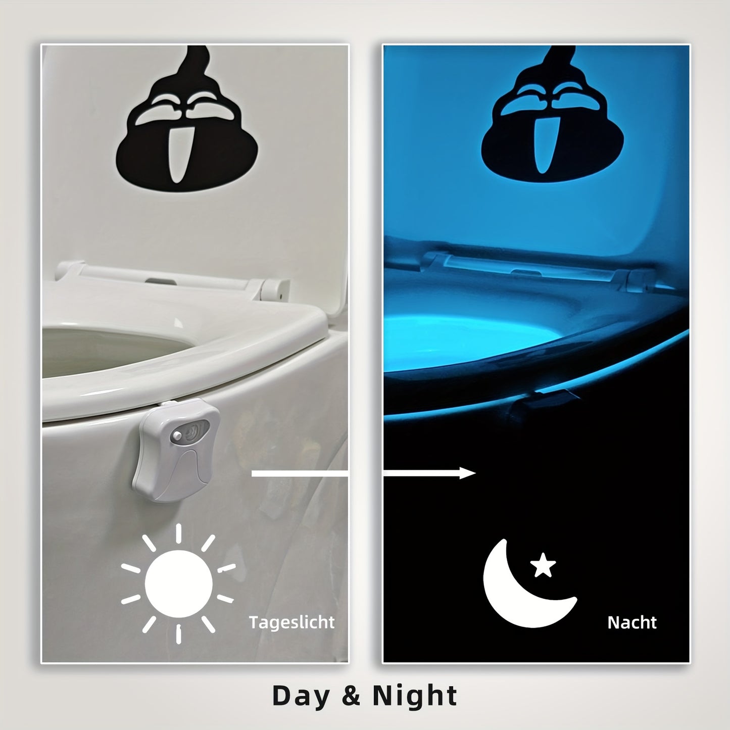 [2 Pack] Setonr Smart Toilet Night Light Inside Toilet Bowl for Bathroom Toilet Motion Activated Night Light Christmas Gift