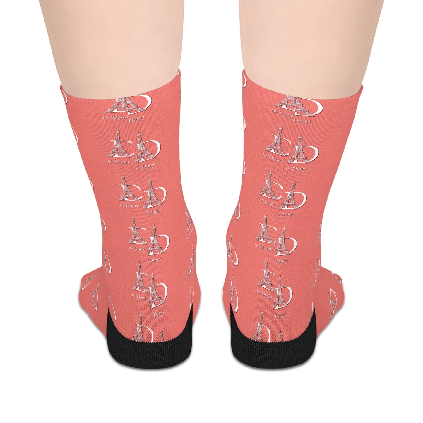 Playful Mid-length Socks with Fun Eiffel Tower Design