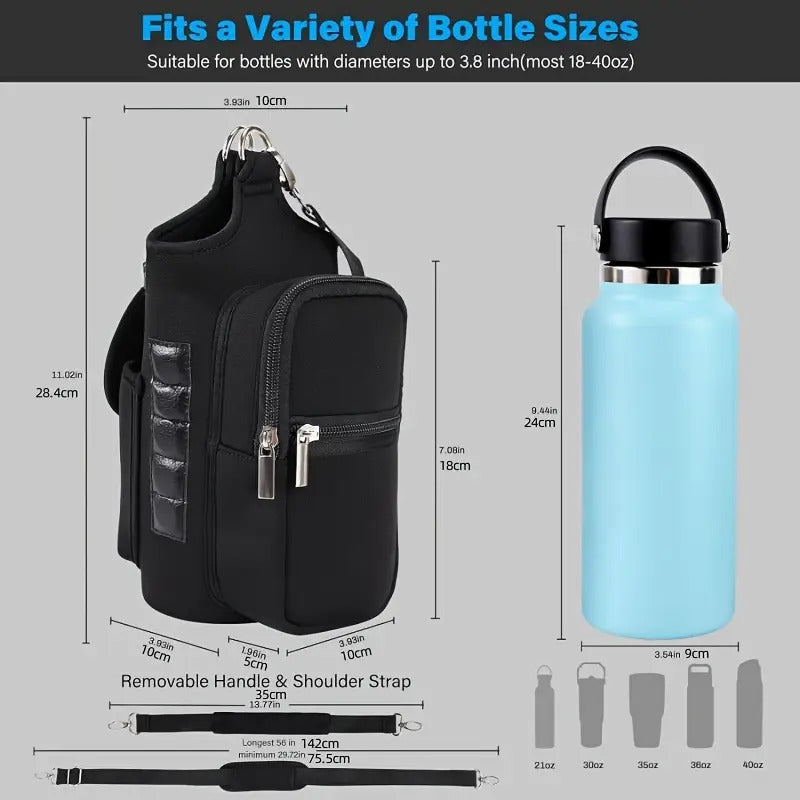 1pc Neoprene Multifunctional Gym Bag with Magnetic Water Bottle Holder - Adjustable Strap & Phone Pocket, Ideal for Men & Women - Perfect for Workouts & Outdoor Activities, Small Fitness Pack