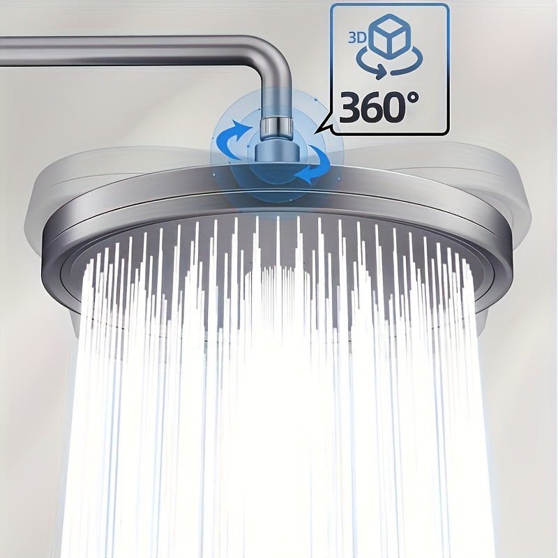 1pc Adjustable High Pressure Shower Head, Top Spray 6-speed Large Sprinkler, Pressurized Single Headheld Shower Head, Rain Sprinkler, Bathroom Accessoris