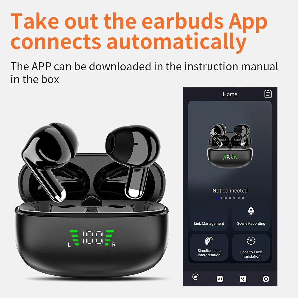 LIFEBEE Translation Earbuds, a Portable Headset Designed for Comfort, Comes with an App for Music And Calls, Is USB Rechargeable, And Serves As a Wireless Translator Device, Making It a Perfect Gift Option.