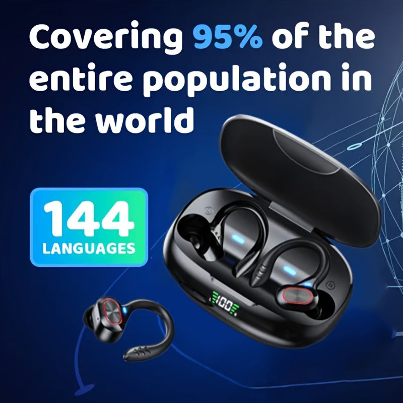 Hashzhe'S New Translation Headphones Support 144 Languages, Featuring a Type-C Wireless Charging Case And Built-In Microphone. These Wireless Headphones Offer Exceptional Value, with an Extended Battery Life And Precise Trans