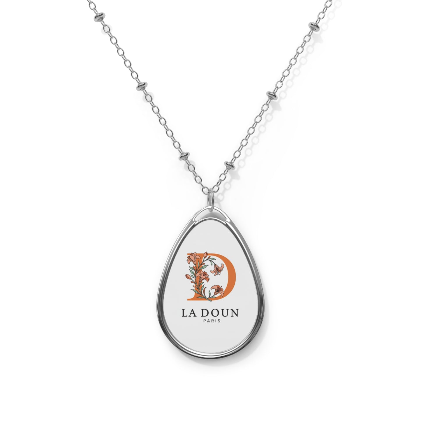 Personalized Floral D Pendant Necklace - Elegant Custom Jewelry