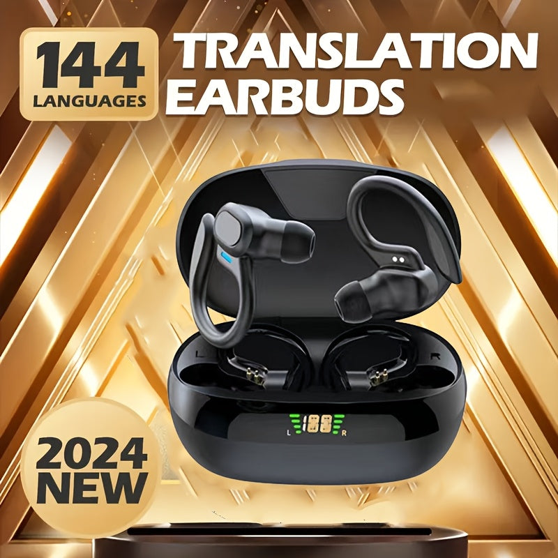 Hashzhe'S New Translation Headphones Support 144 Languages, Featuring a Type-C Wireless Charging Case And Built-In Microphone. These Wireless Headphones Offer Exceptional Value, with an Extended Battery Life And Precise Trans