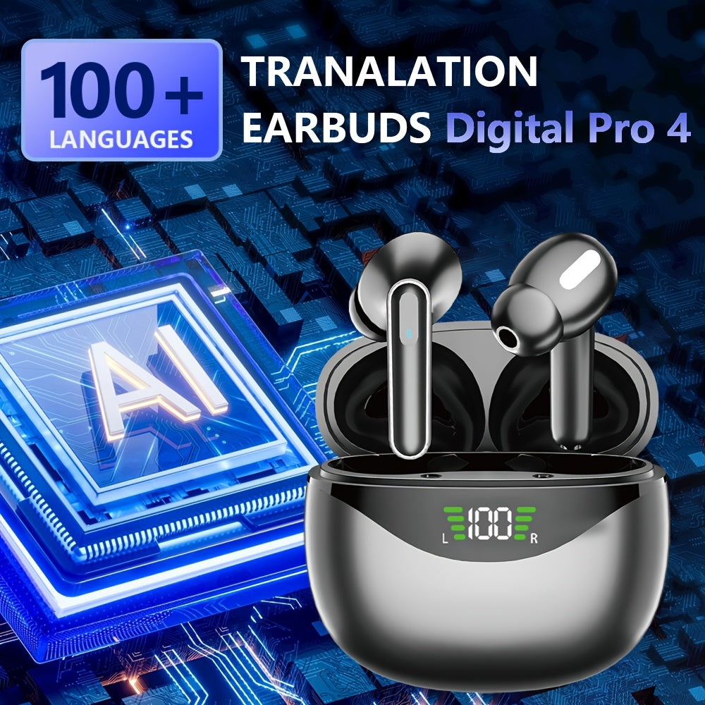 Real-Time Translation Earbuds by LIFEBEE, Wireless Translator Device for Travel & Business, Ideal Gift with APP for iOS & Android