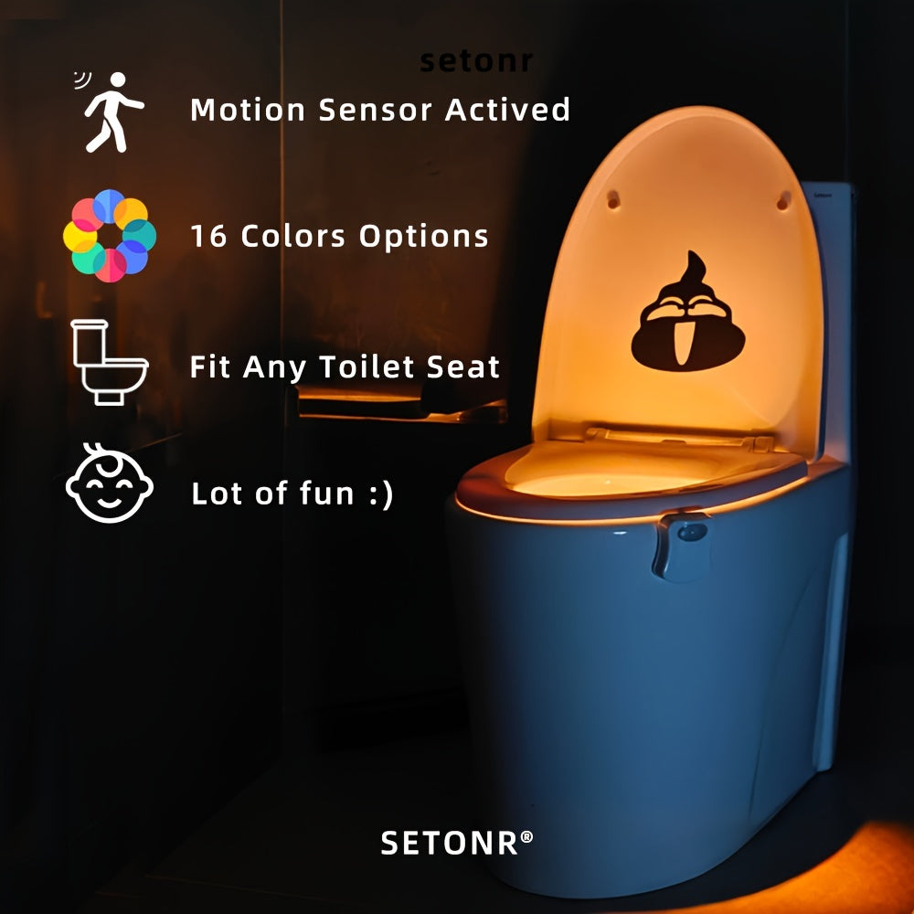 [2 Pack] Setonr Smart Toilet Night Light Inside Toilet Bowl for Bathroom Toilet Motion Activated Night Light Christmas Gift