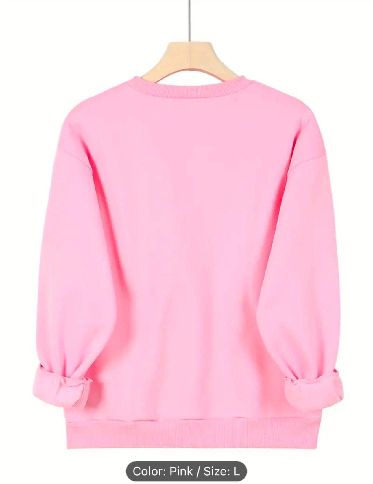 Chic Pink Lips Print Sweatshirt For Women