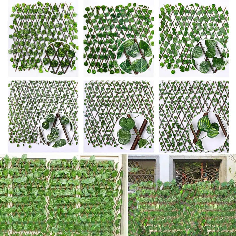 Artificial Leaf Wattled Wall Fence Screening Roll UV Protection Ivy Landscaping Fence Panel Home Decor Rattan Plants Wall