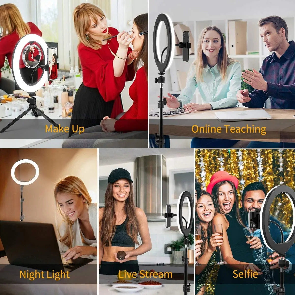 10 Inch LED Ring Light Photographic Selfie Ring Lighting with Phone Holder for Tiktok Youtube Makeup Video Live Studio Ring Lamp