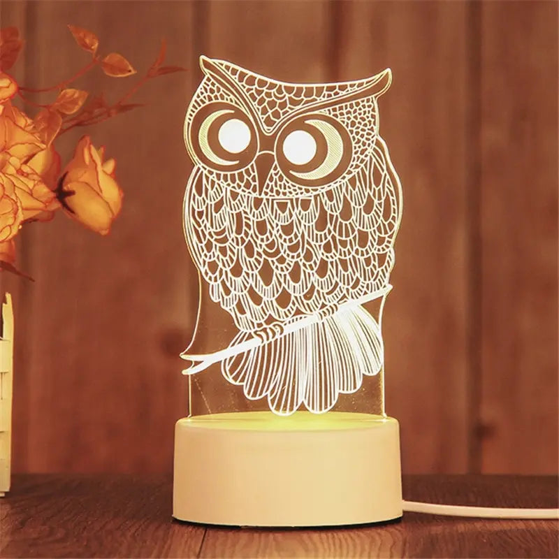 1pc Night Light Creative Acrylic Bedroom Bedside LED Table Lamp Holiday Event Gift System Gifts