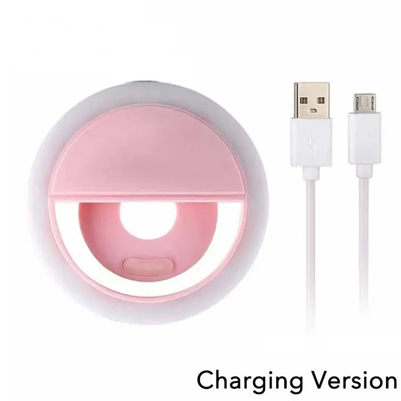 USB Charge Led Selfie Ring Light Mobile Phone Lens LED Selfie Lamp Ring for iPhone Samsung Xiaomi Huawei Phone Selfie Light