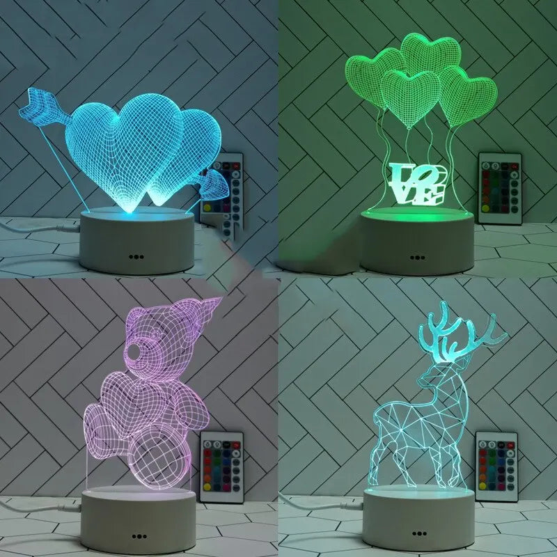 1pc Night Light Creative Acrylic Bedroom Bedside LED Table Lamp Holiday Event Gift System Gifts