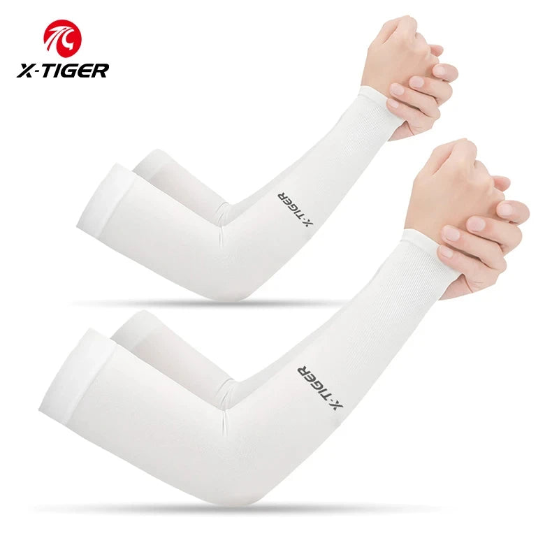 X-TIGER Cycling Arm Sleeves Ice Fabric  Anti-UV Sunscreen Running Cycling Sleeve Outdoor Sport Cycling Arm Warmers Men Women