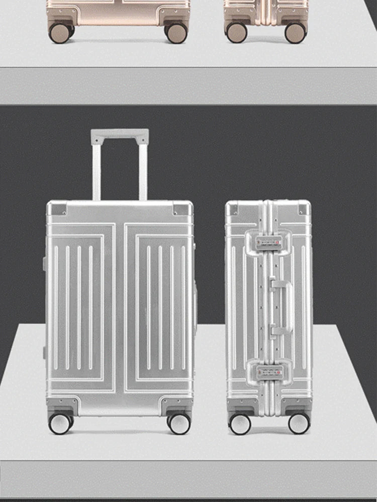 100% Aluminum-magnesium alloy Travel Suitcase Rolling Luggage 20/24/28 inch Trolley Luggage Carry-On Cabin Suitcase