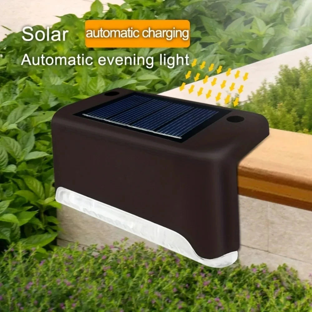 4/16Pack LED Solar Stair Light Lamp Waterproof Passage Courtyard Guardrail Step Night Light for Outdoor Garden Borders Terrace