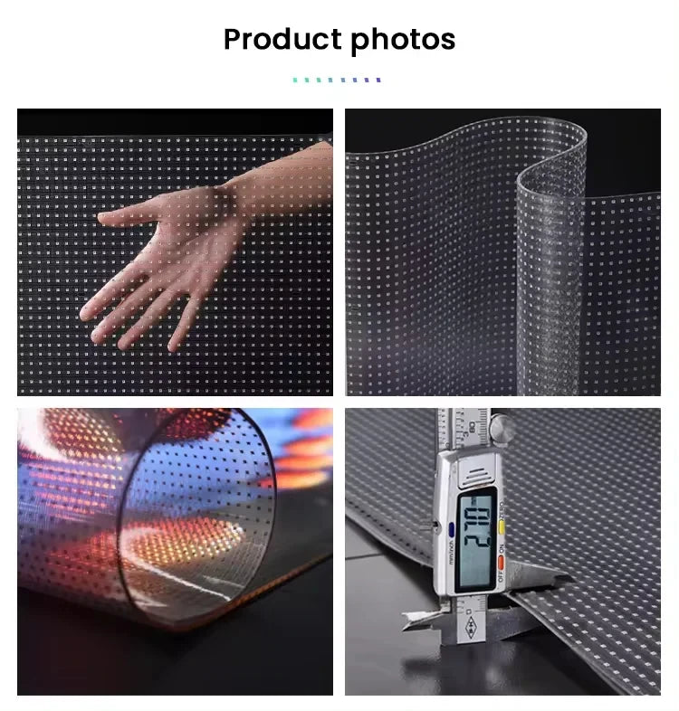 Indoor/Outdoor hot sale flexible led window P6 film sheets led film water stickiness flexible tv Transparency up to 90% crystal