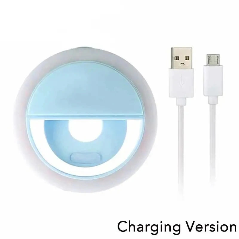 USB Charge Led Selfie Ring Light Mobile Phone Lens LED Selfie Lamp Ring for iPhone Samsung Xiaomi Huawei Phone Selfie Light