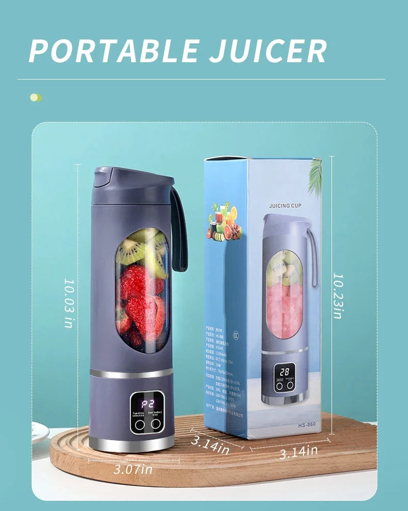 Xiaomi 450ml Fruit Juicer 8 Blades 3 Gears USB Rechargeable Portable Blender Ice Crusher for Shakes and Smoothies Juicer Cup