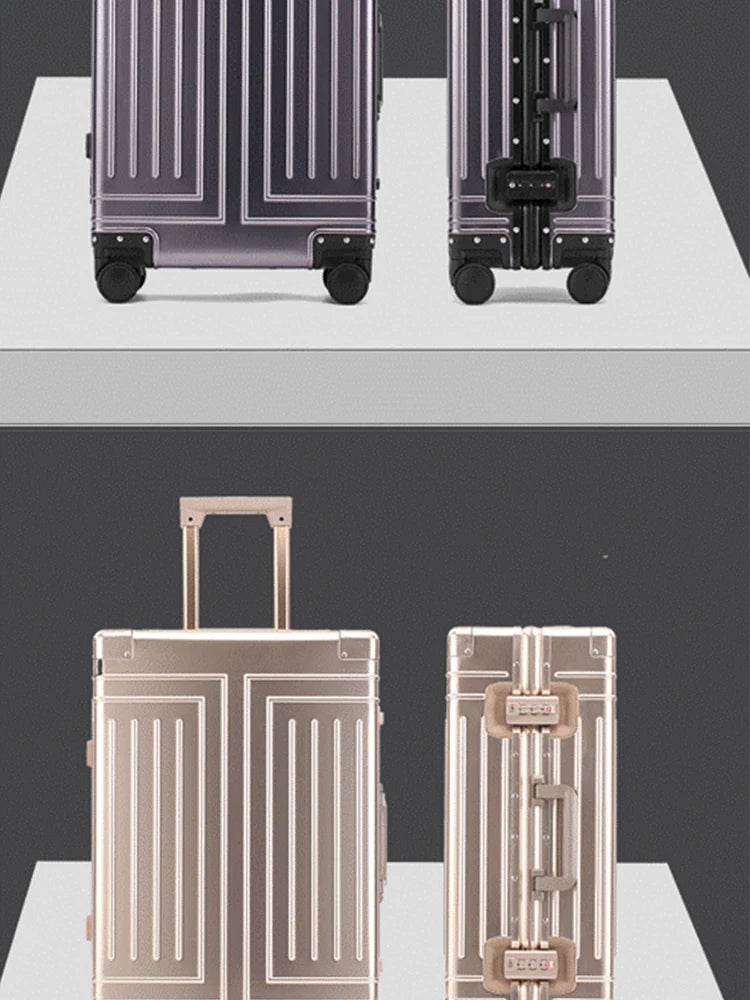 100% Aluminum-magnesium alloy Travel Suitcase Rolling Luggage 20/24/28 inch Trolley Luggage Carry-On Cabin Suitcase