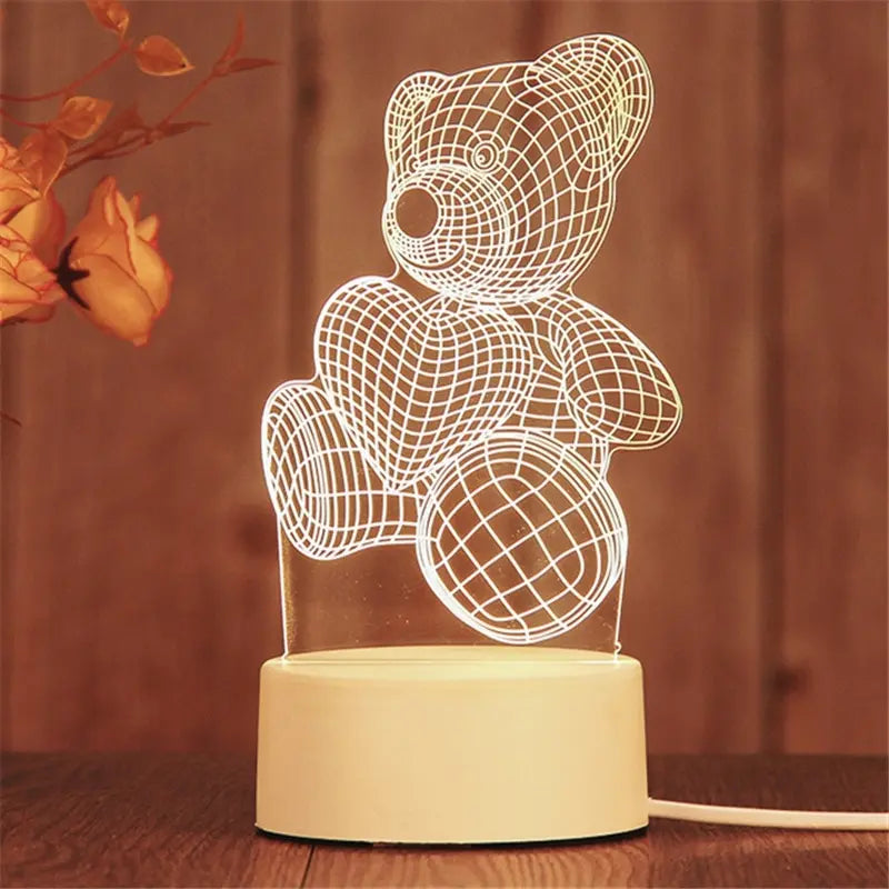 1pc Night Light Creative Acrylic Bedroom Bedside LED Table Lamp Holiday Event Gift System Gifts