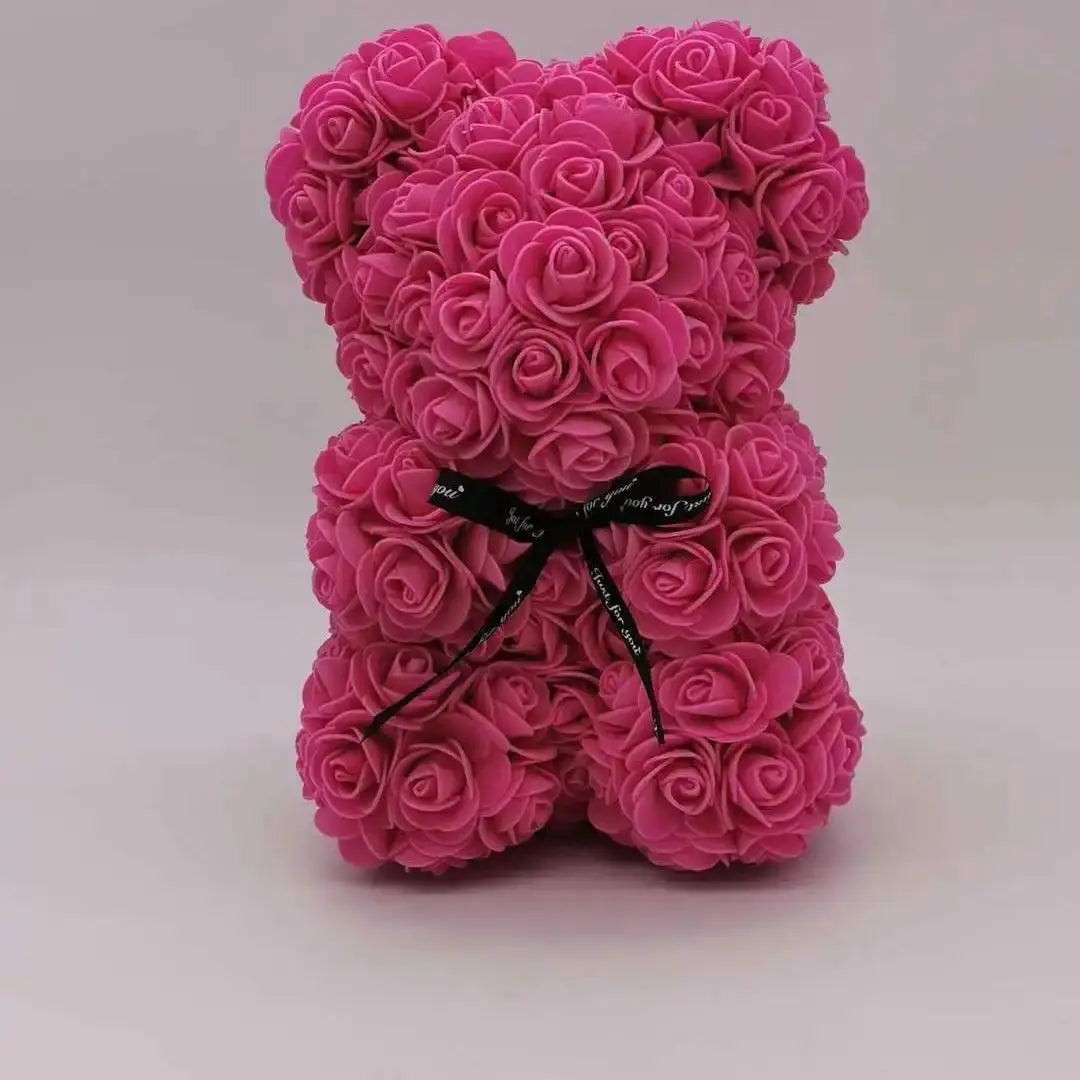 Rose bear teddy bear, 25cm flower bear teddy bear, Valentine's Day Gift, Christmas gift, birthday gift, party gift