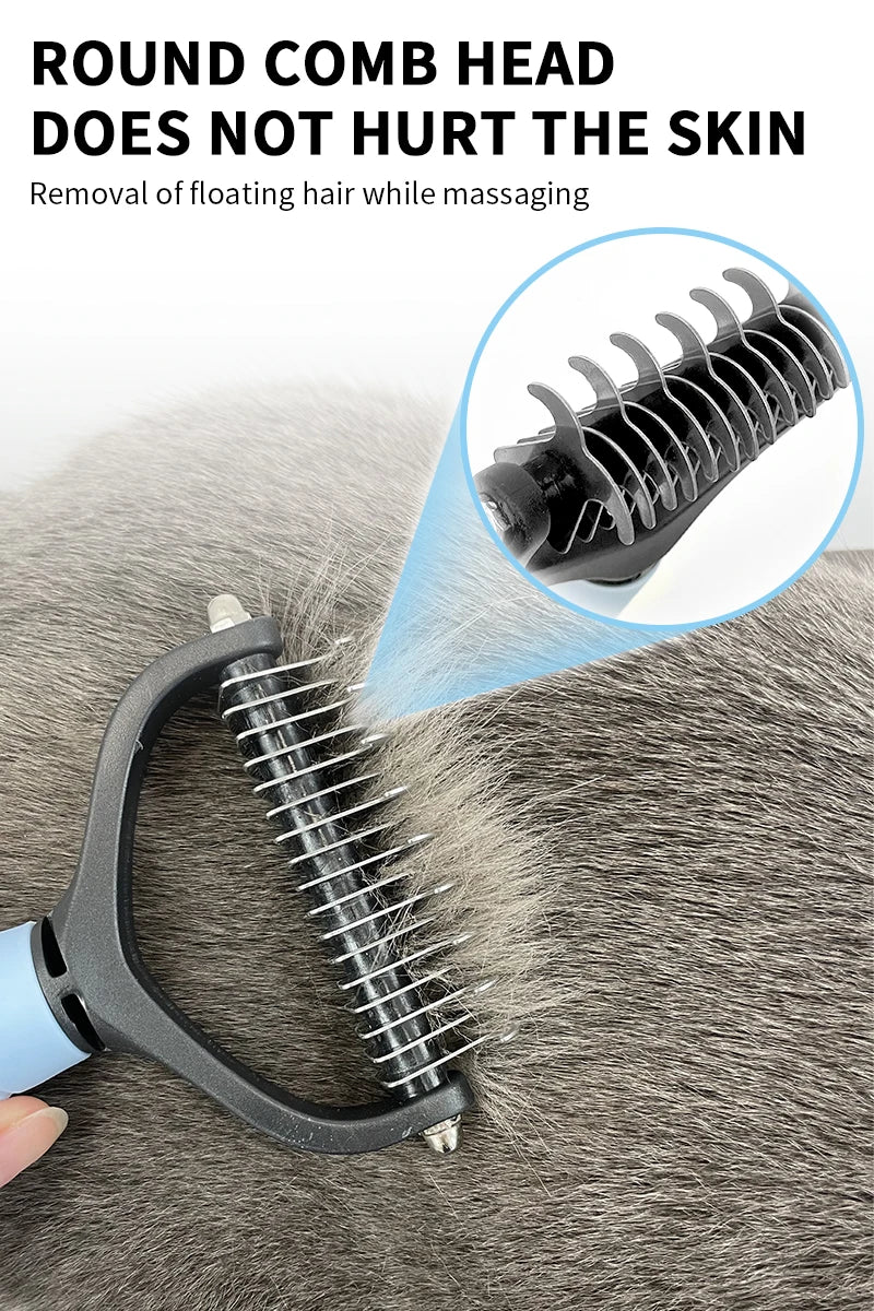 Pet Hair Removal Comb Cat Dog Brush Pet Hair Grooming Tool Puppy Hair Shedding Combs Pet Fur Trimming Dematting Deshedding Brush