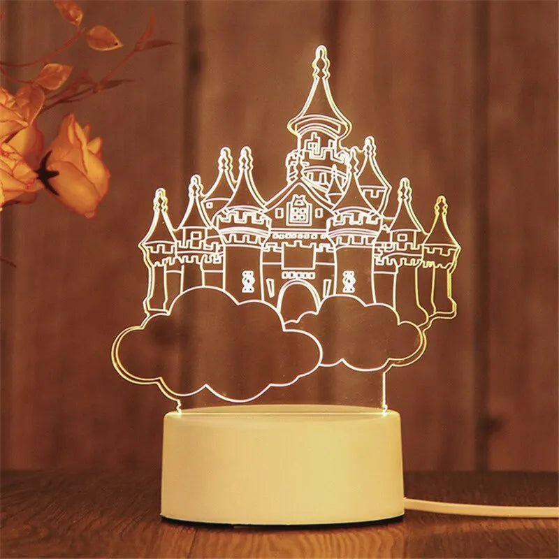 1pc Night Light Creative Acrylic Bedroom Bedside LED Table Lamp Holiday Event Gift System Gifts