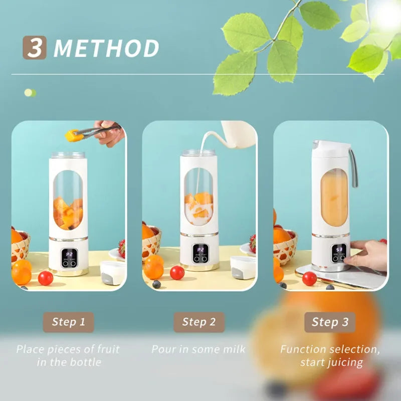 Xiaomi 450ml Fruit Juicer 8 Blades 3 Gears USB Rechargeable Portable Blender Ice Crusher for Shakes and Smoothies Juicer Cup