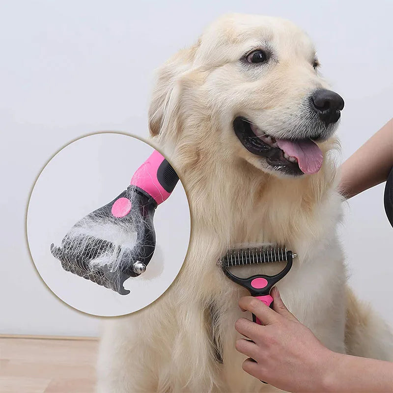 Pet Hair Removal Comb Cat Dog Brush Pet Hair Grooming Tool Puppy Hair Shedding Combs Pet Fur Trimming Dematting Deshedding Brush