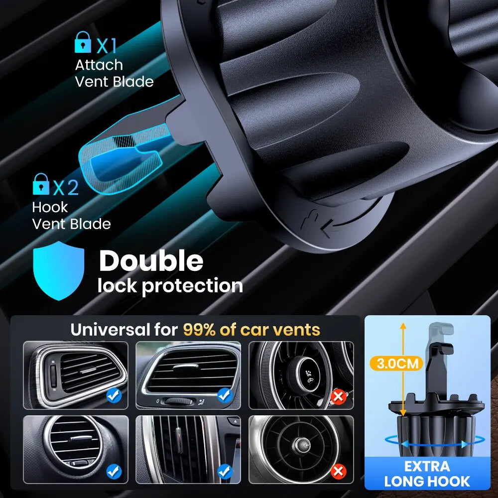 TOPK Magnetic Car Phone Mount in Car Phone Holder Air Vent Magnetic 6 N52 Magnets Universal Mobile Phone Holders for iPhone 15