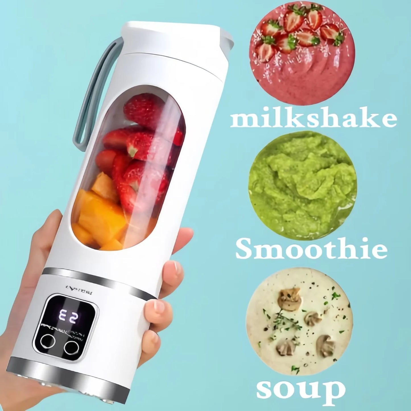 Portable Fruit Juice Blenders 3 Speed Adjustable Multifunction Juicers 8 Blade Easy Juicing Large Capacity Smoothies Processor