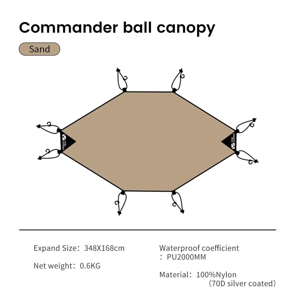 MOBI GARDEN Camping Tent Commander Dome Tent Shelter Waterproof Windproof Ultra-light 70D Nylon 160/185/245CM