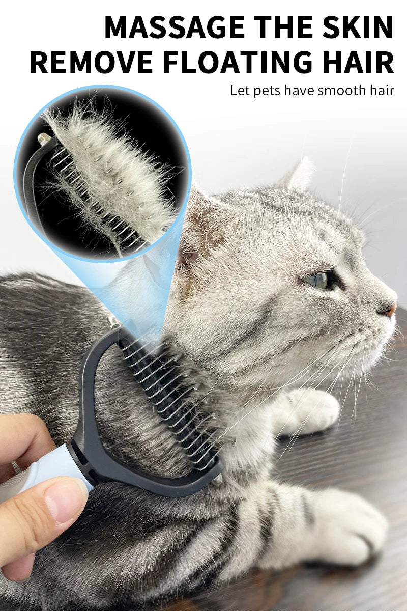 Pet Hair Removal Comb Cat Dog Brush Pet Hair Grooming Tool Puppy Hair Shedding Combs Pet Fur Trimming Dematting Deshedding Brush