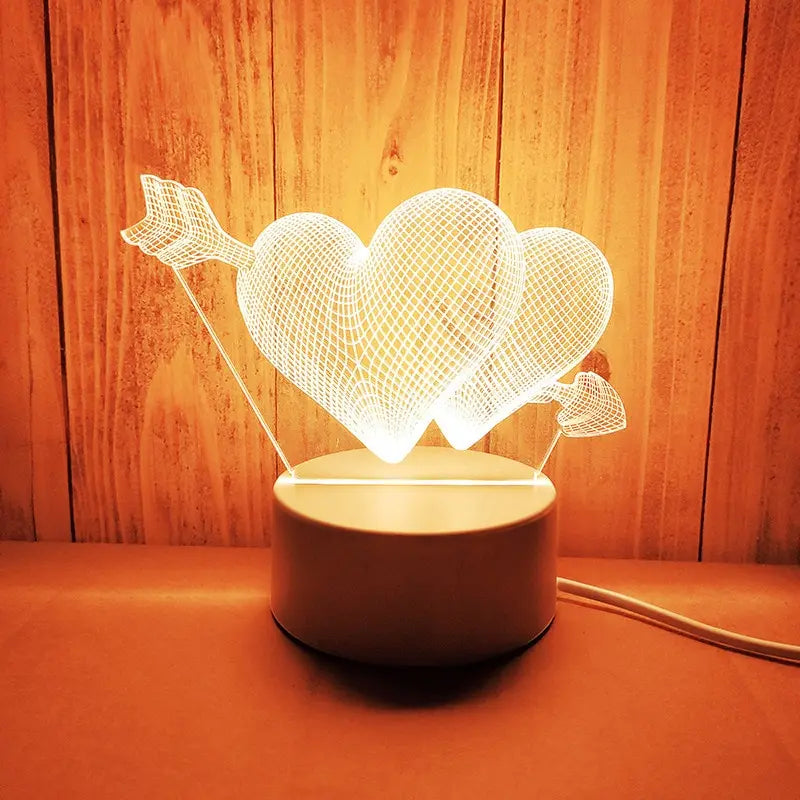 1pc Night Light Creative Acrylic Bedroom Bedside LED Table Lamp Holiday Event Gift System Gifts