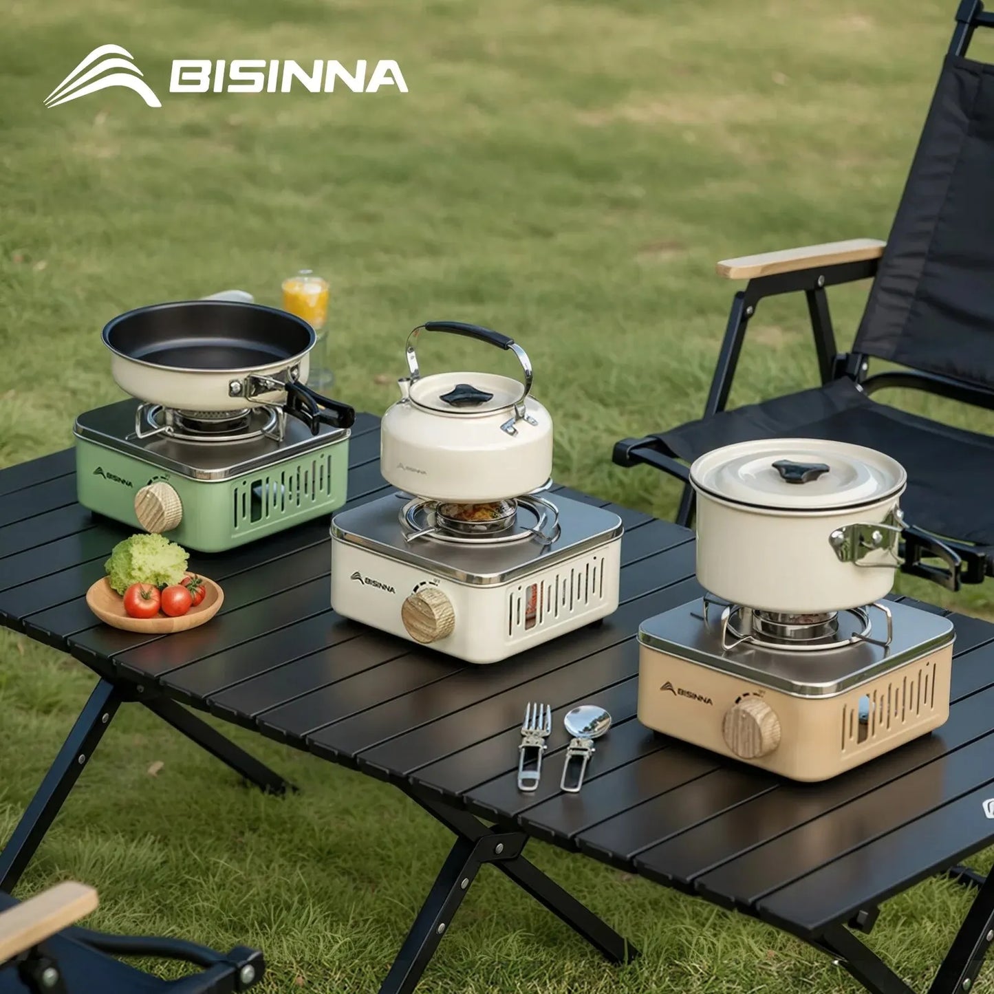 BISINNA Camping Gas Stove 2800W High Firepower Portable Cassette Furnace Outdoor Gas Burner Picnic Camp