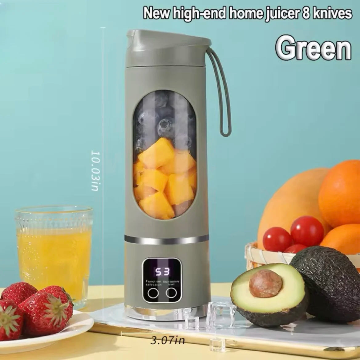 Xiaomi 450ml Fruit Juicer 8 Blades 3 Gears USB Rechargeable Portable Blender Ice Crusher for Shakes and Smoothies Juicer Cup