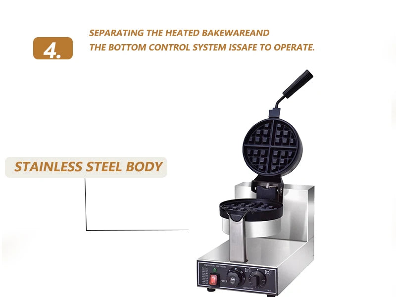 Commercial Waffle Maker Electric hodo sweets machine Baking Biscuit Machine Rotatable Head Egg Cake Maker 1300W 110-220v