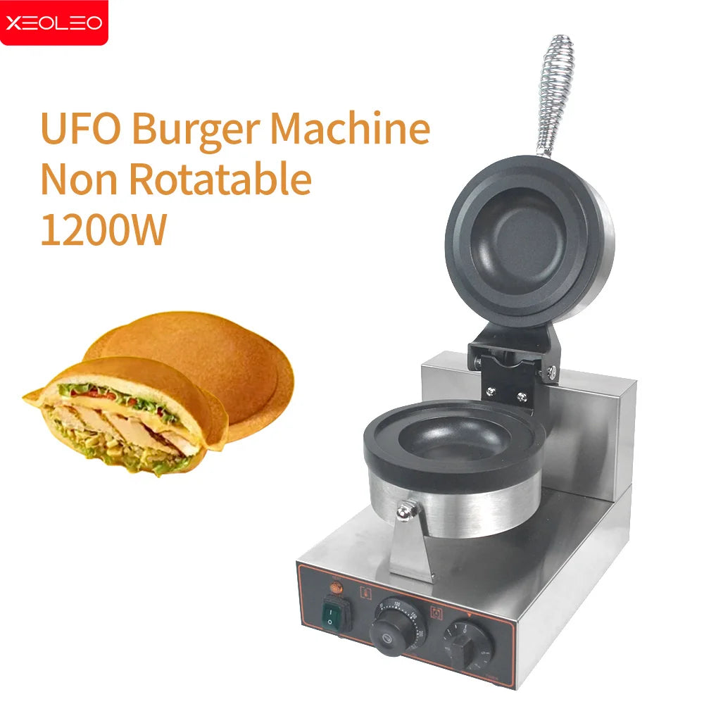 XEOLEO Electric Ice Cream Waffles Ufo Burger Maker Hamburg Gelato Panini Press Machine   Sandwich Press Maker 1200W/1300W